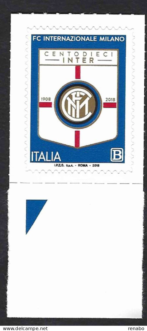 Italia 2018; F C Internazionale Milano - INTER, 110° Anniversario, Bordo Inferiore. - 2011-20: Mint/hinged