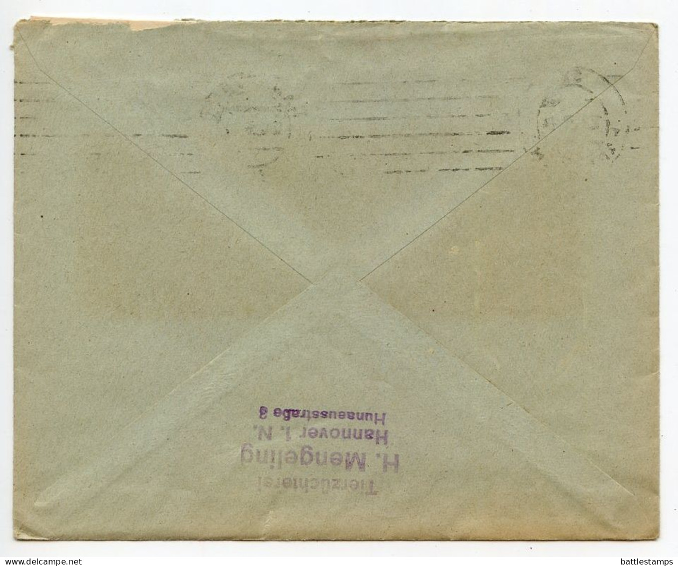 Germany 1939 Cover & Letter; Hannover - H. Mengeling, Tierzüchterei To Schiplage; 12pf. Hindenburg - Lettres & Documents