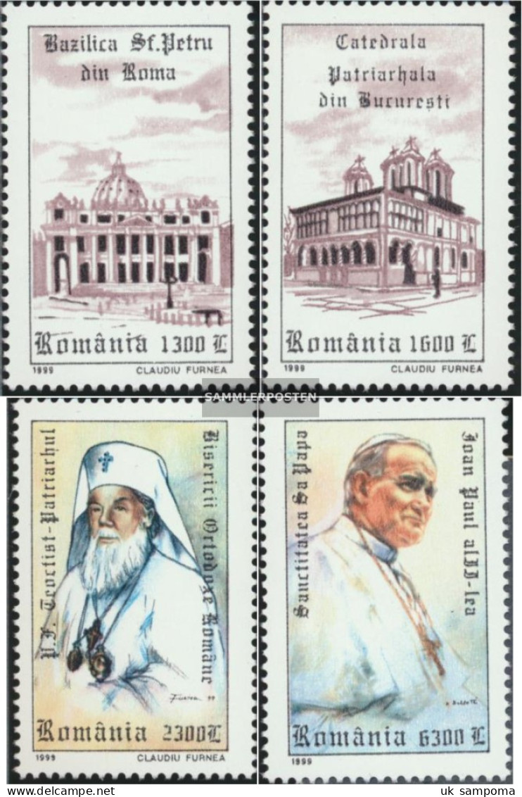 Romania 5410-5413 (complete Issue) Unmounted Mint / Never Hinged 1999 Pope Johannes Paul II. - Neufs