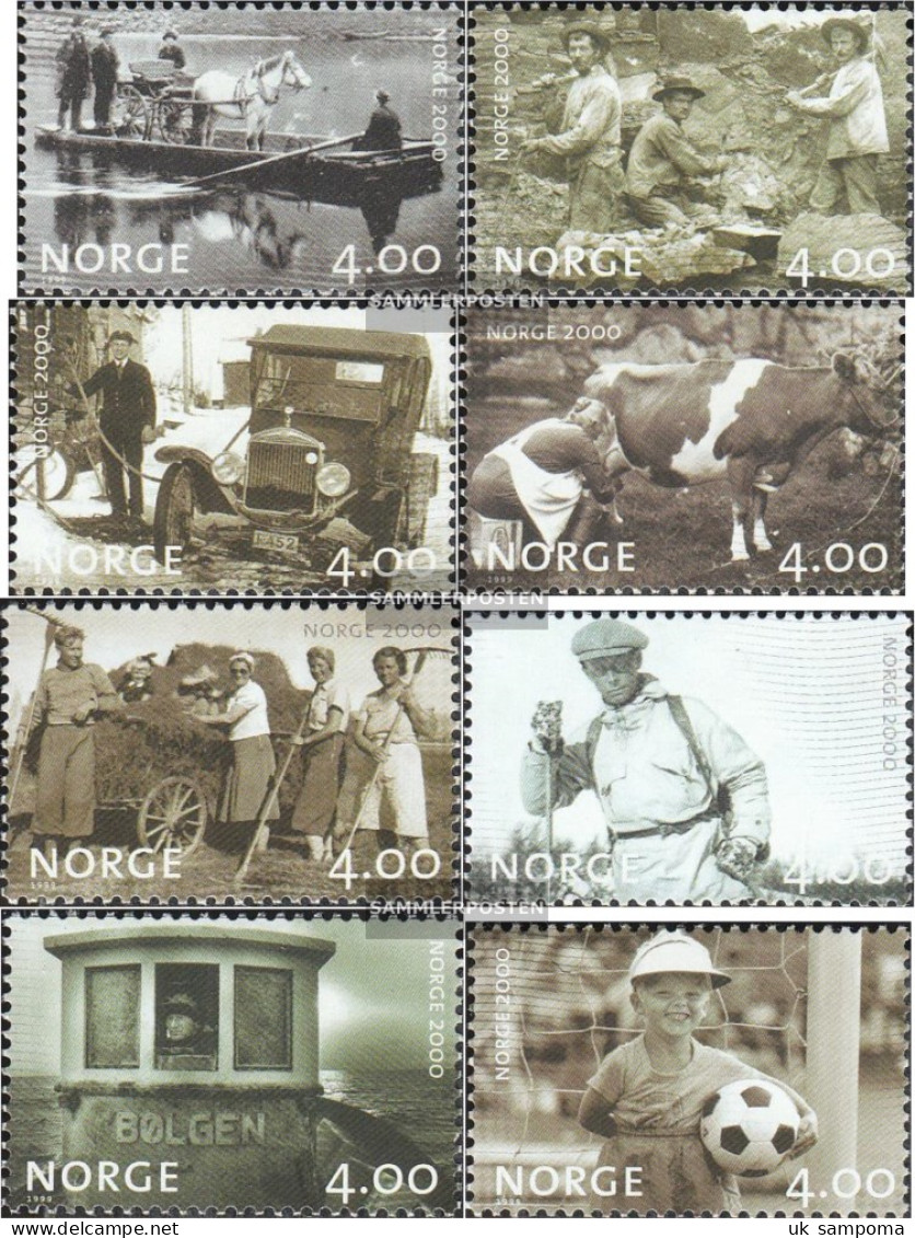 Norway 1321-1328 (complete Issue) Unmounted Mint / Never Hinged 1999 Millennium Daily Life - Unused Stamps