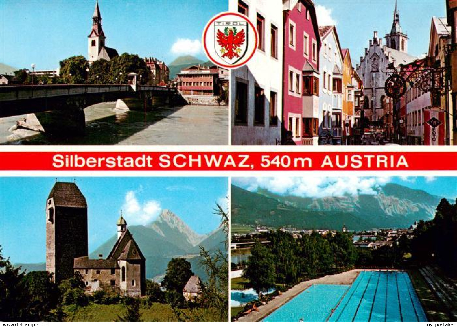 73946405 Schwaz_Tirol_AT Steinbruecke Am Inn Spitalskirche Franz Josef Str Mit P - Autres & Non Classés
