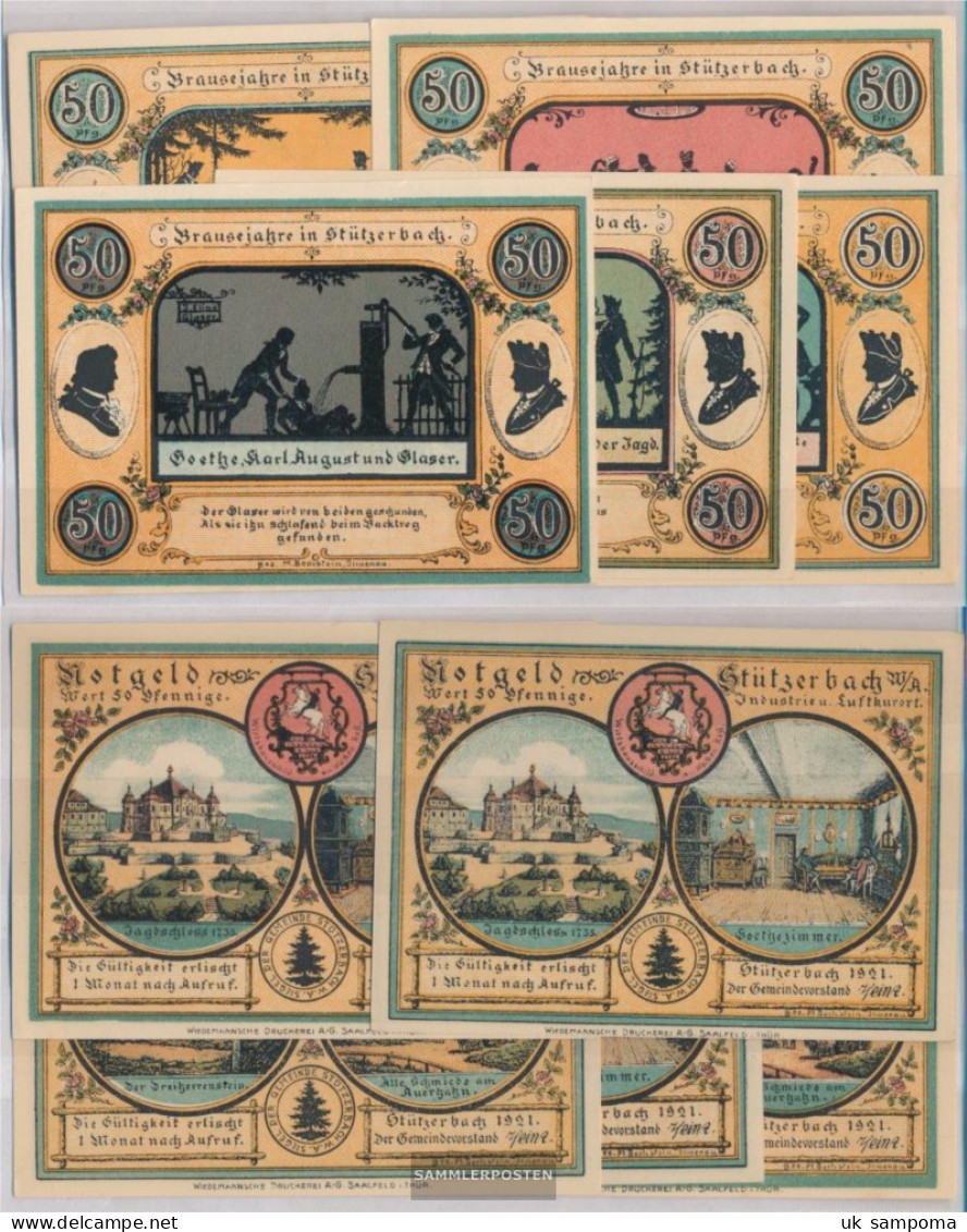 Stützerbach Notgeld: 1287.2 Five Notgeldscheine Community Stüzerbach Uncirculated 1921 5x50 Pfenning Stüzerbach - Austria