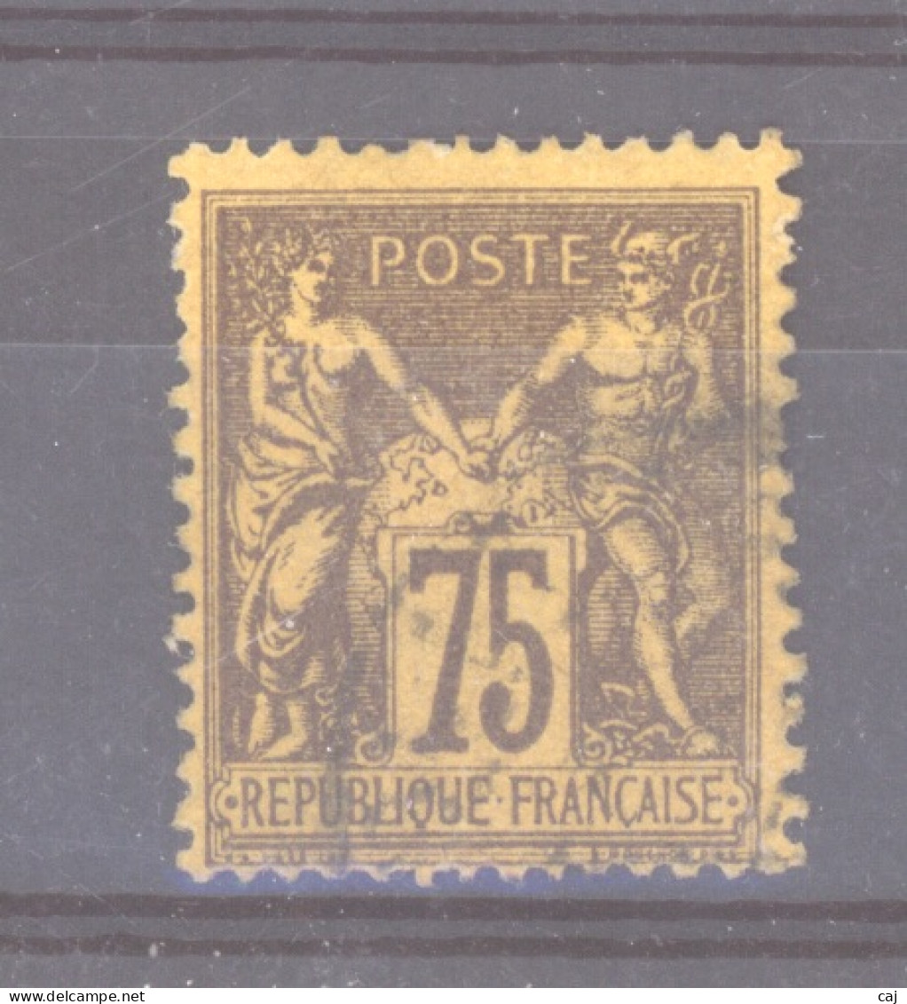 0ob  0494  -  France  :  Yv  99a   (o)  N Sous U  ,  Sur Jaune - 1876-1898 Sage (Type II)