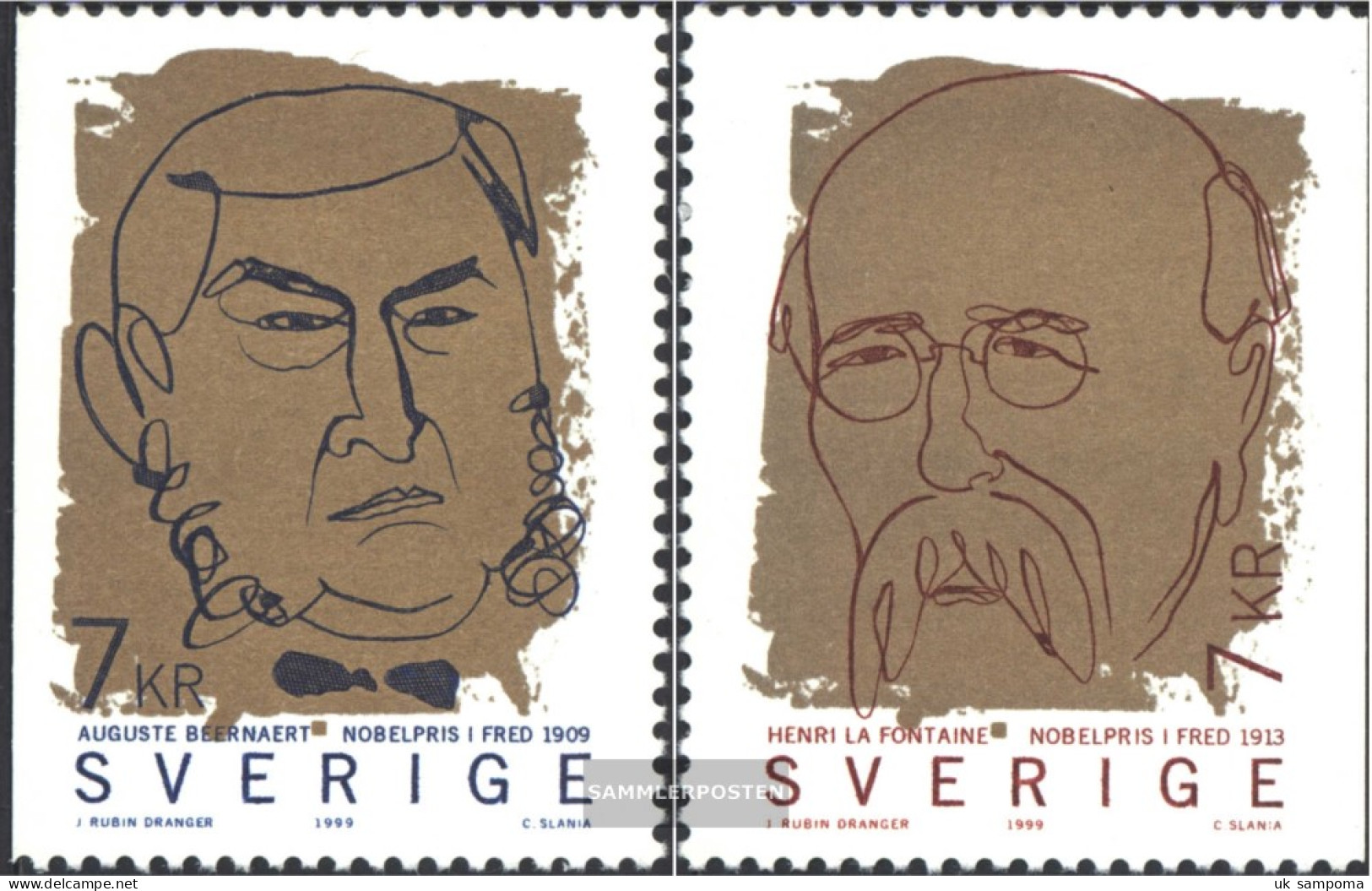 Sweden 2141-2142 (complete Issue) Unmounted Mint / Never Hinged 1999 Nobel Laureates - Ungebraucht