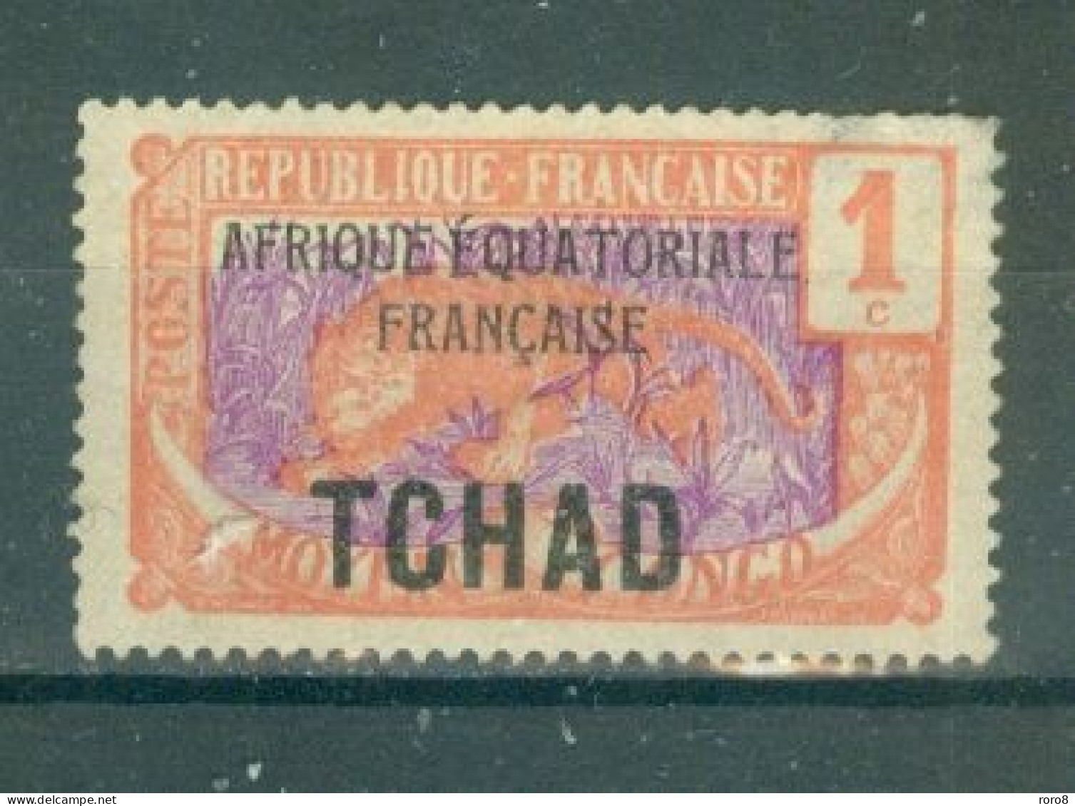 TCHAD - N°1 Oblitéré. - SCAN DU VERSO - Types Du Congo De 1907-17 Surchargés. - Used Stamps