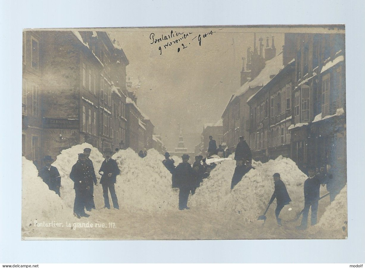 CPA - 25 - Pontarlier - Carte-Photo - La Grande Rue - Animée - Précurseur - Non Circulée (1902) - Pontarlier