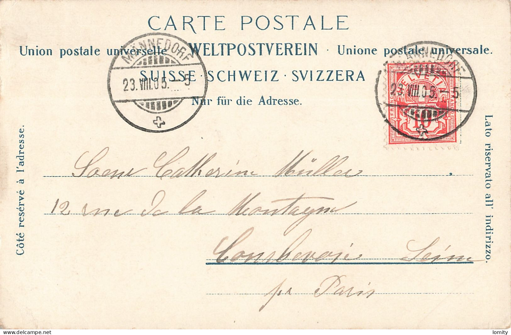 Suisse Ennenda Mit Dem Schilt CPA + Timbre Cachet 1905 - Ennenda