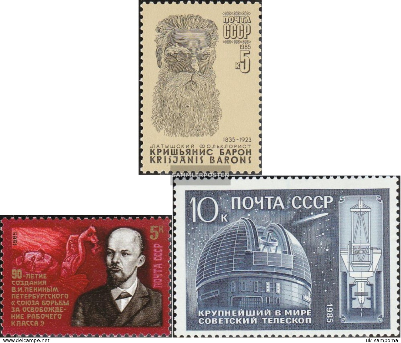 Soviet Union 5553,5554,5555 (complete Issue) Unmounted Mint / Never Hinged 1985 Baron, Lenin, Teleskop - Neufs