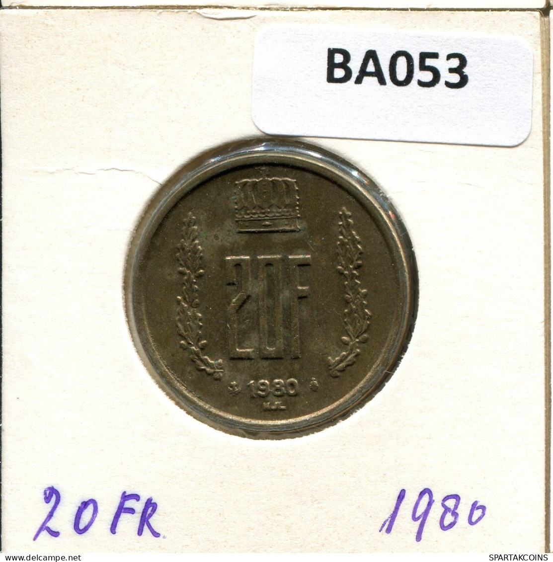20 FRANCS 1980 LUXEMBURG LUXEMBOURG Münze #BA053.D.A - Luxembourg