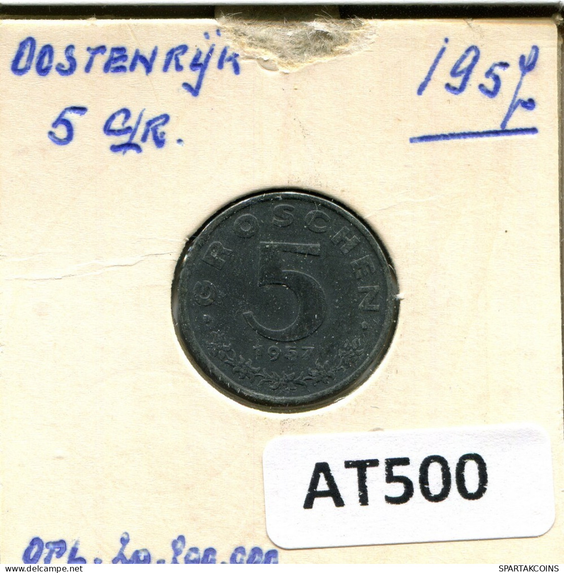 5 GROSCHEN 1957 ÖSTERREICH AUSTRIA Münze #AT500.D.A - Autriche
