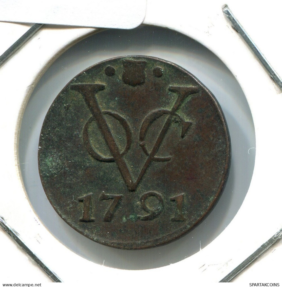 1791 UTRECHT VOC DUIT IINDES NÉERLANDAIS NETHERLANDS NEW YORK COLONIAL PENNY #VOC1761.10.F.A - Nederlands-Indië