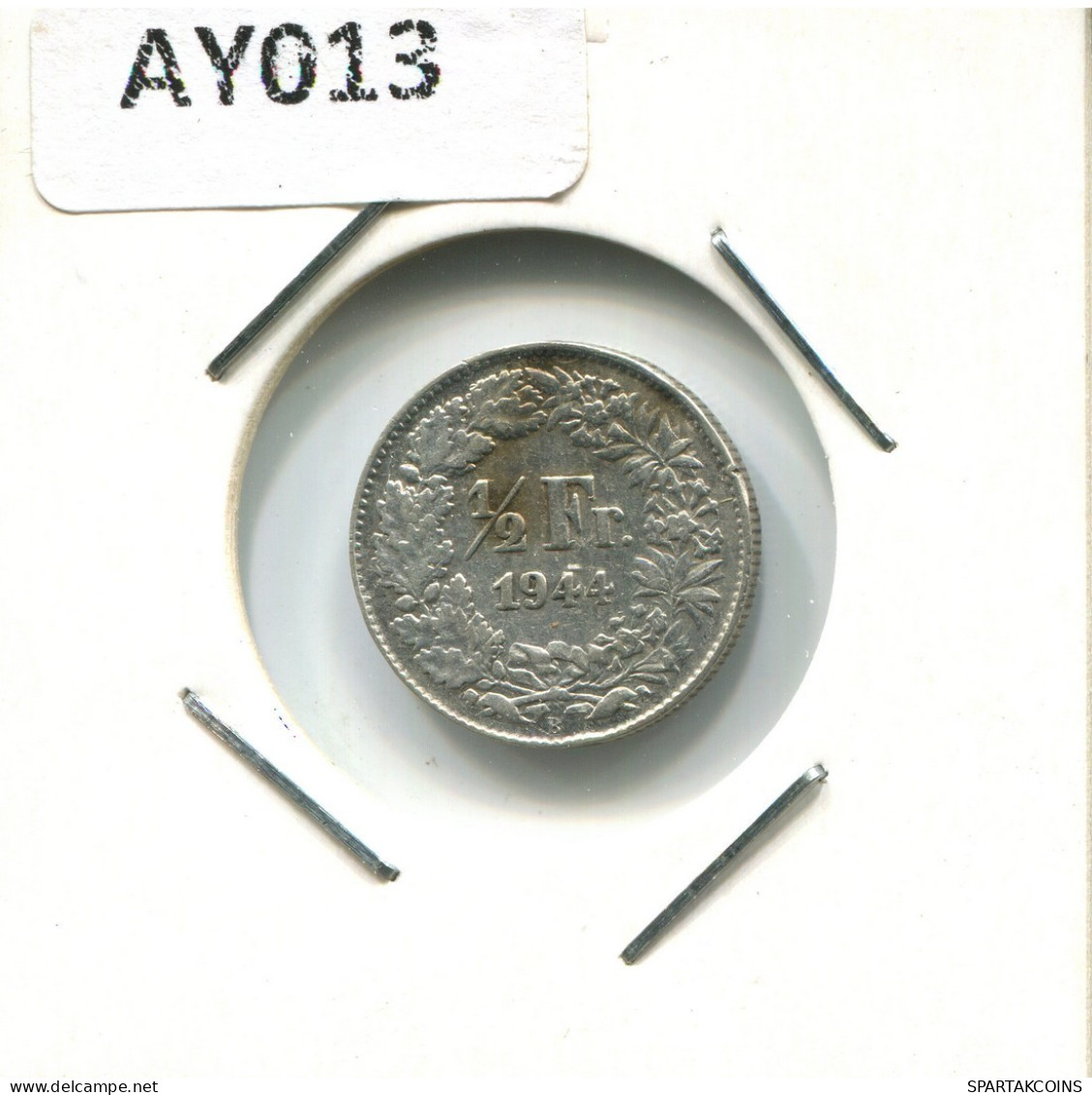 1/2 FRANC 1944 B SCHWEIZ SWITZERLAND Münze SILBER #AY013.3.D.A - Sonstige & Ohne Zuordnung