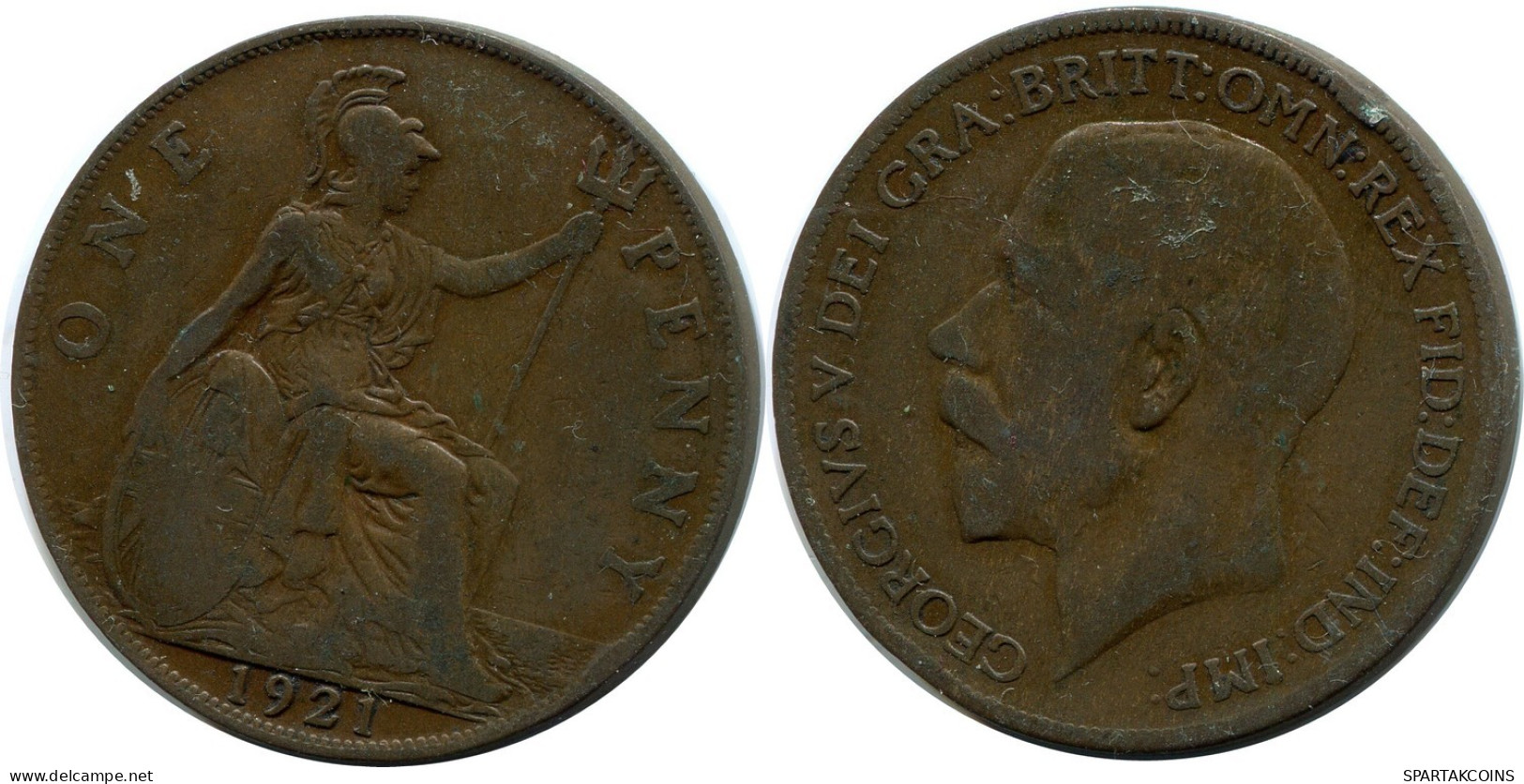 PENNY 1921 UK GROßBRITANNIEN GREAT BRITAIN Münze #AZ712.D.A - D. 1 Penny