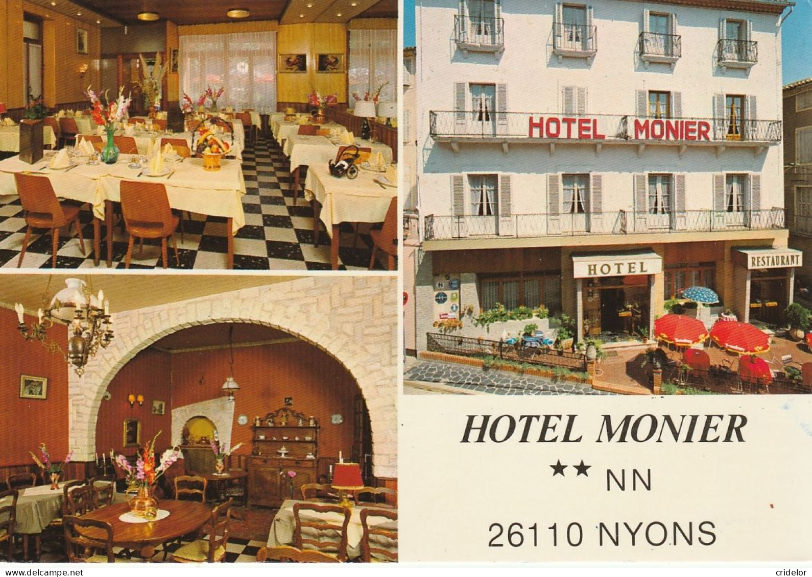 26 - NYONS - AVENUE HENRI ROCHIER - CAFE HOTEL RESTAURANT MONIER - VUES MULTIPLES - BON ETAT - Nyons