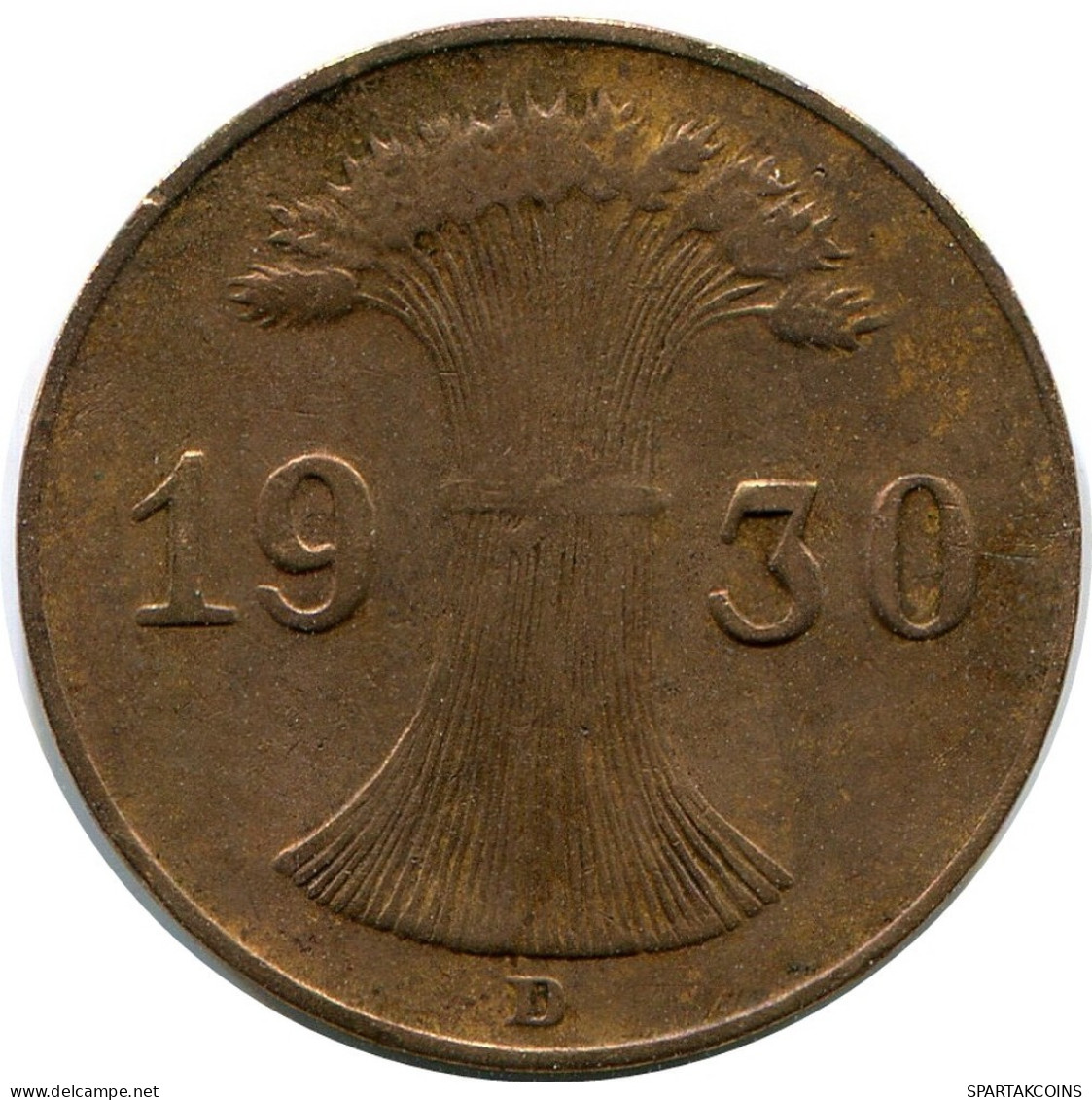 1 REICHSPFENNIG 1930 D DEUTSCHLAND Münze GERMANY #DB786.D.A - 1 Rentenpfennig & 1 Reichspfennig
