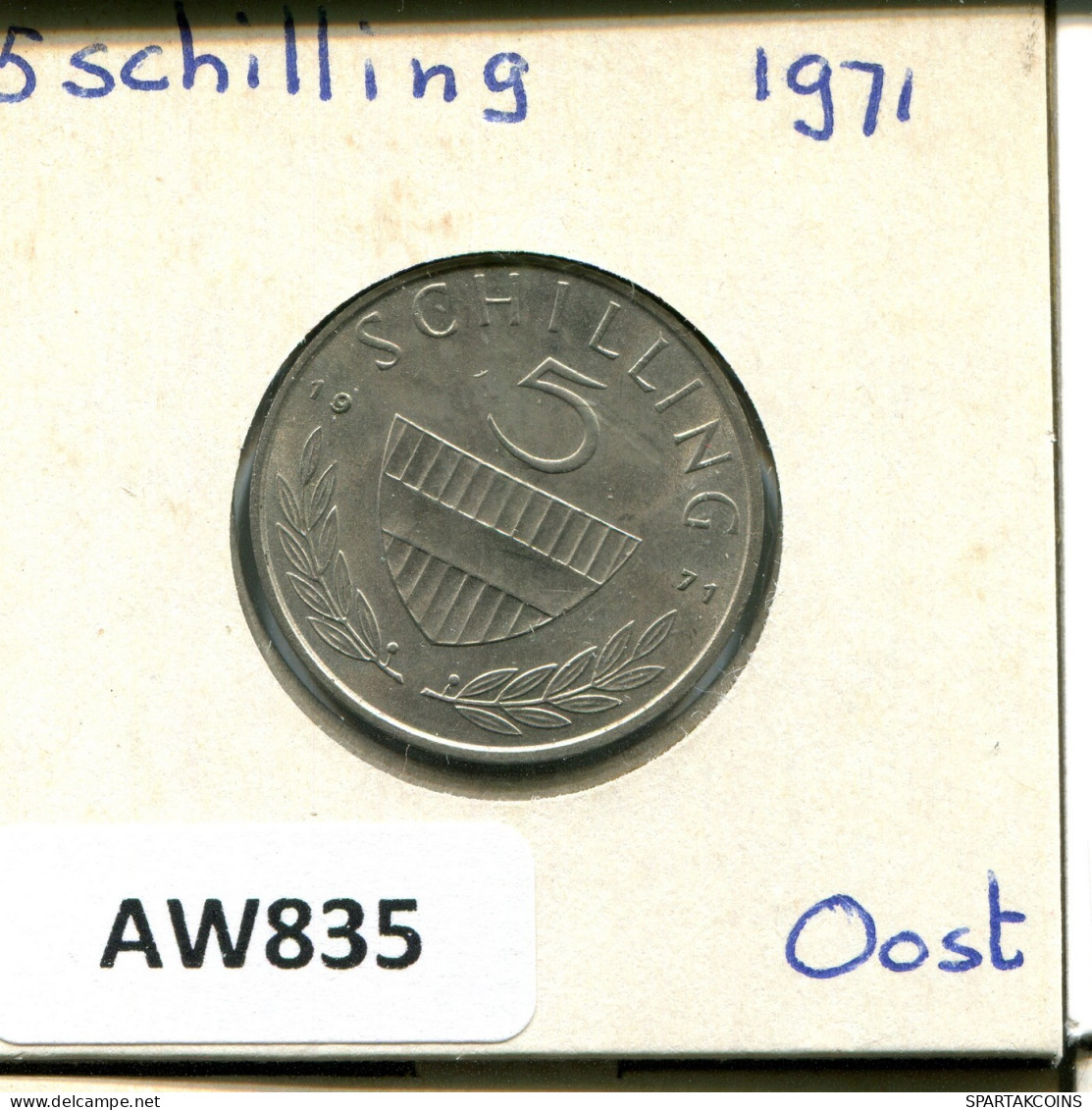 5 SCHILLING 1971 AUSTRIA Moneda #AW835.E.A - Autriche
