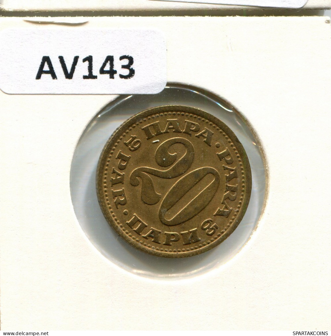 20 PARA 1965 YUGOSLAVIA Coin #AV143.U.A - Joegoslavië