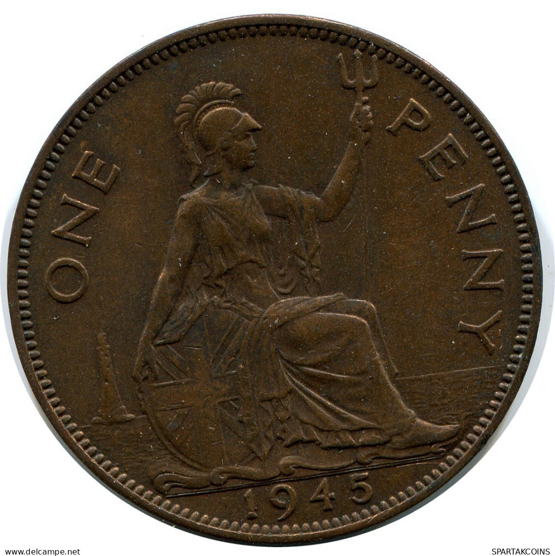 PENNY 1945 UK GBAN BRETAÑA GREAT BRITAIN Moneda #AZ829.E.A - D. 1 Penny