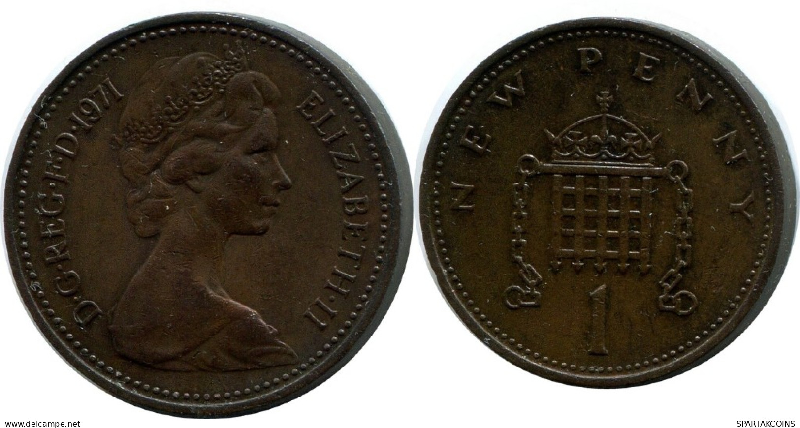 NEW PENNY 1971 UK GBAN BRETAÑA GREAT BRITAIN Moneda #AN526.E.A - 1 Penny & 1 New Penny