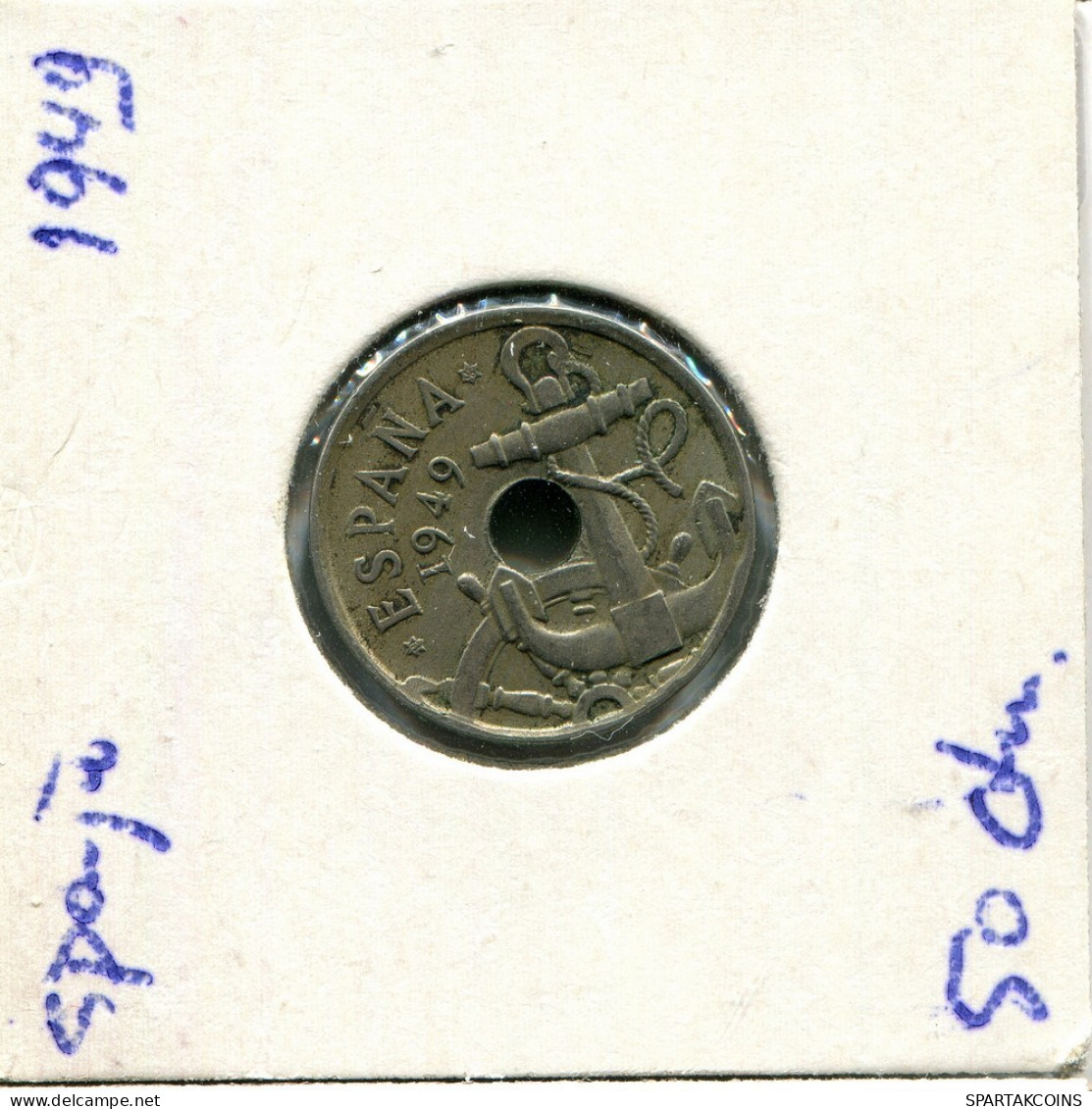 50 CENTIMOS 1949 SPANIEN SPAIN Münze #AV111.D.A - 50 Céntimos