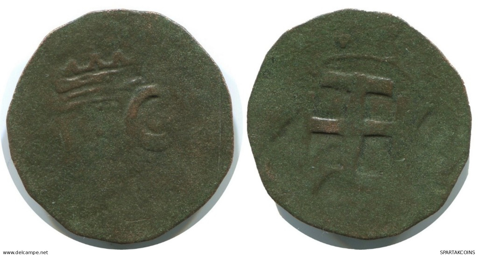 CRUSADER CROSS Authentic Original MEDIEVAL EUROPEAN Coin 1.5g/20mm #AC031.8.D.A - Autres – Europe