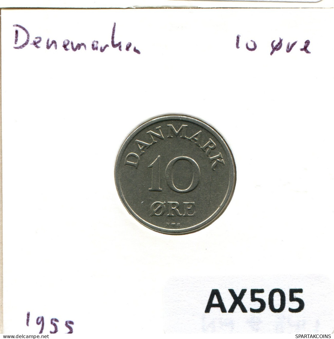 10 ORE 1955 DINAMARCA DENMARK Moneda Frederik IX #AX505.E.A - Danimarca