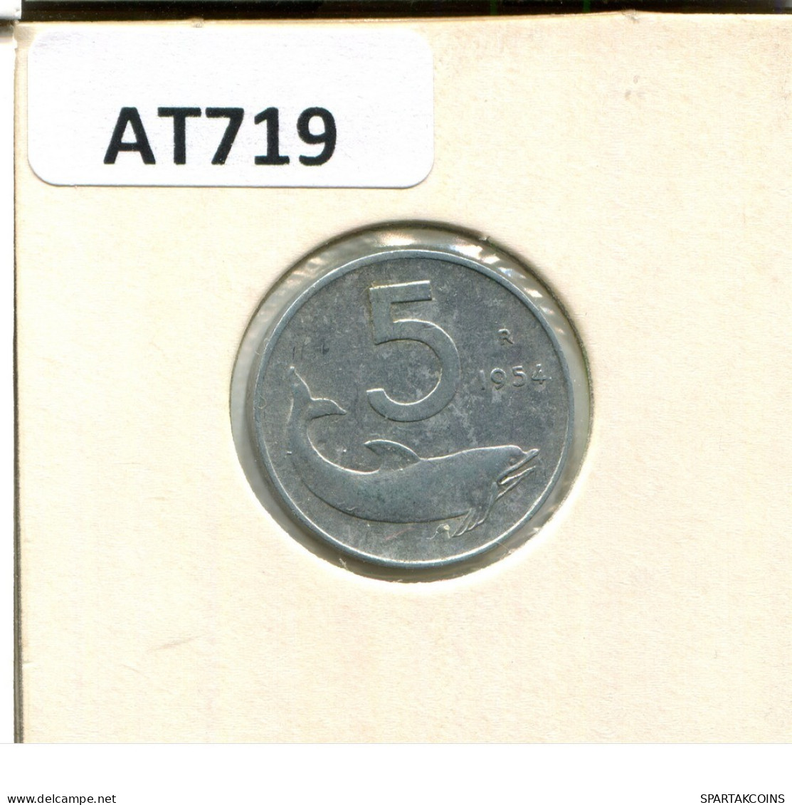 5 LIRE 1954 ITALIE ITALY Pièce #AT719.F.A - 5 Lire