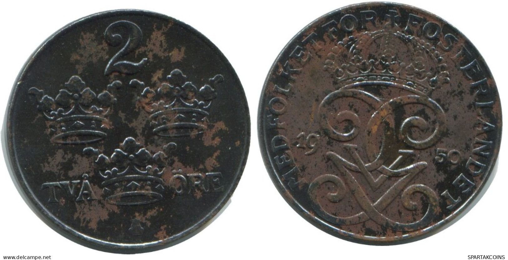 2 ORE 1950 SUECIA SWEDEN Moneda #AC772.2.E.A - Schweden