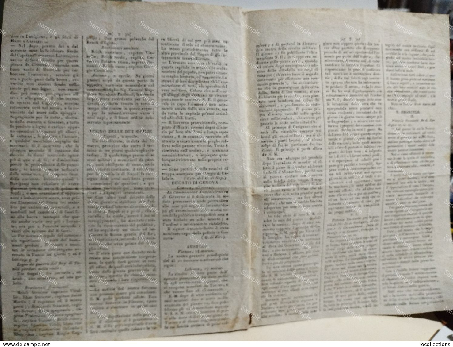 Italy Newspaper DIARIO DI ROMA 1821. Article Romania Romanian Revolution Tudor Vladimirescu - Avant 1900