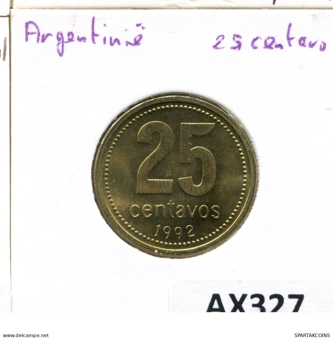 25 CENTAVOS 1992 ARGENTINA Moneda #AX327.E.A - Argentina