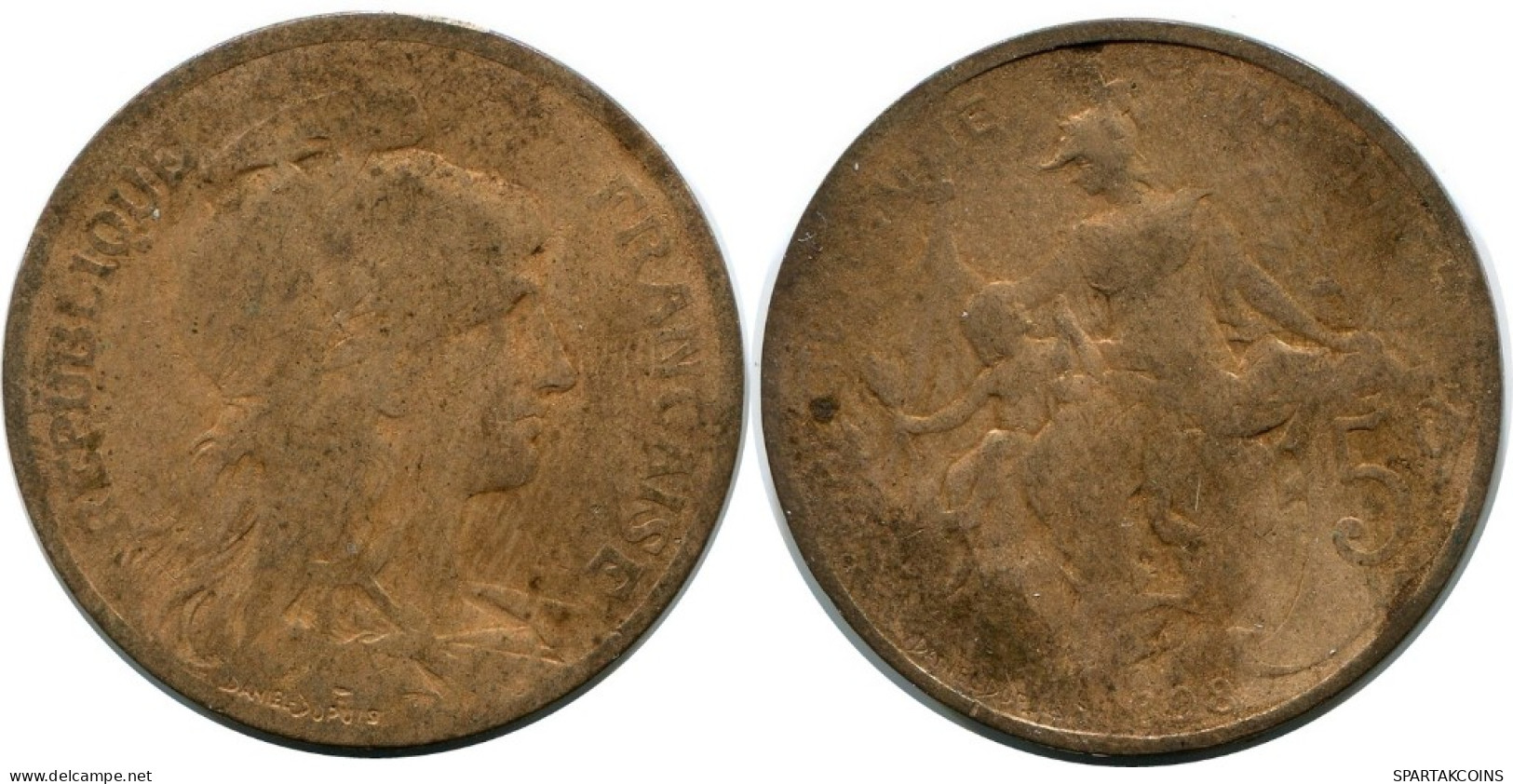 5 CENTIMES 1898 FRANCIA FRANCE Moneda #AM965.E.A - 5 Centimes