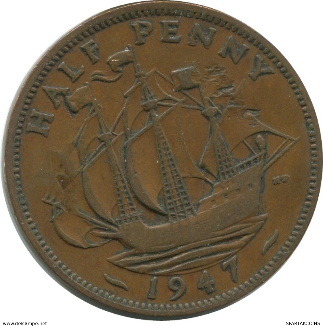 HALF PENNY 1947 UK GBAN BRETAÑA GREAT BRITAIN Moneda #AG822.1.E.A - C. 1/2 Penny