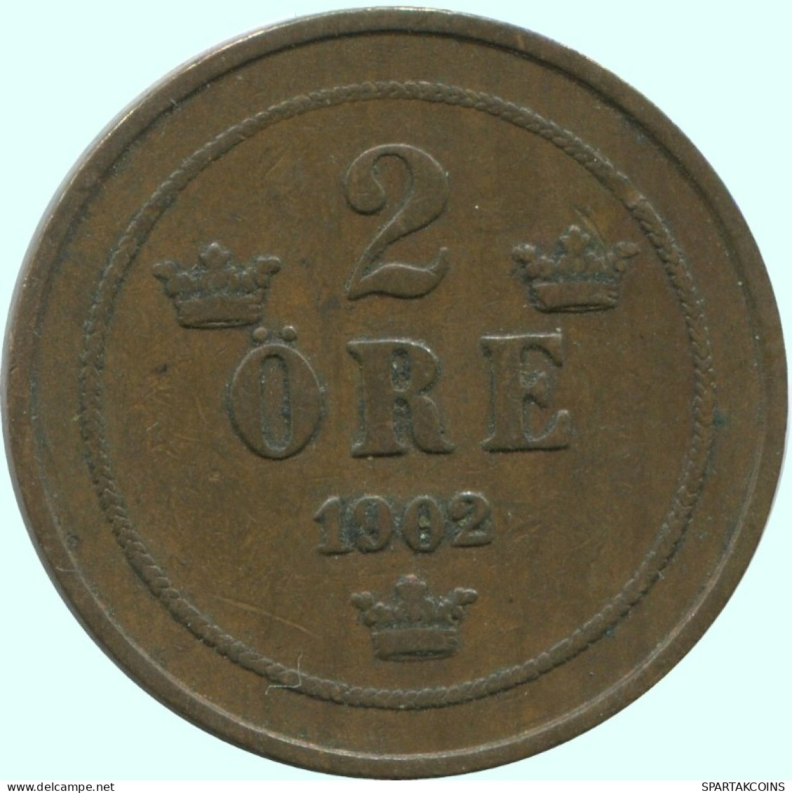 2 ORE 1902 SCHWEDEN SWEDEN Münze #AC929.2.D.A - Suède