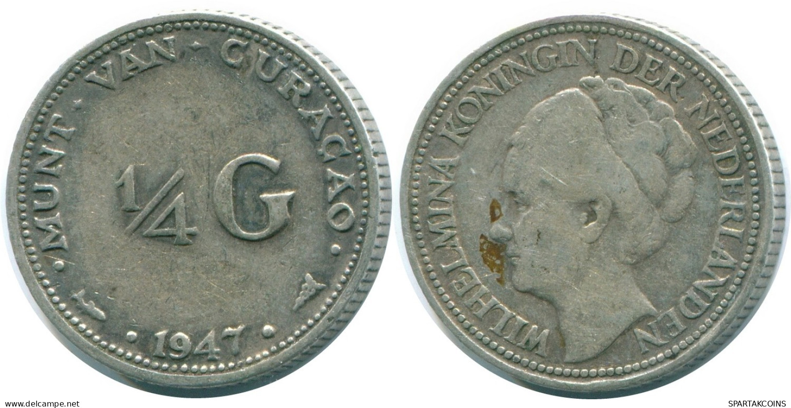 1/4 GULDEN 1947 CURACAO NÉERLANDAIS NETHERLANDS ARGENT Colonial Pièce #NL10819.4.F.A - Curaçao