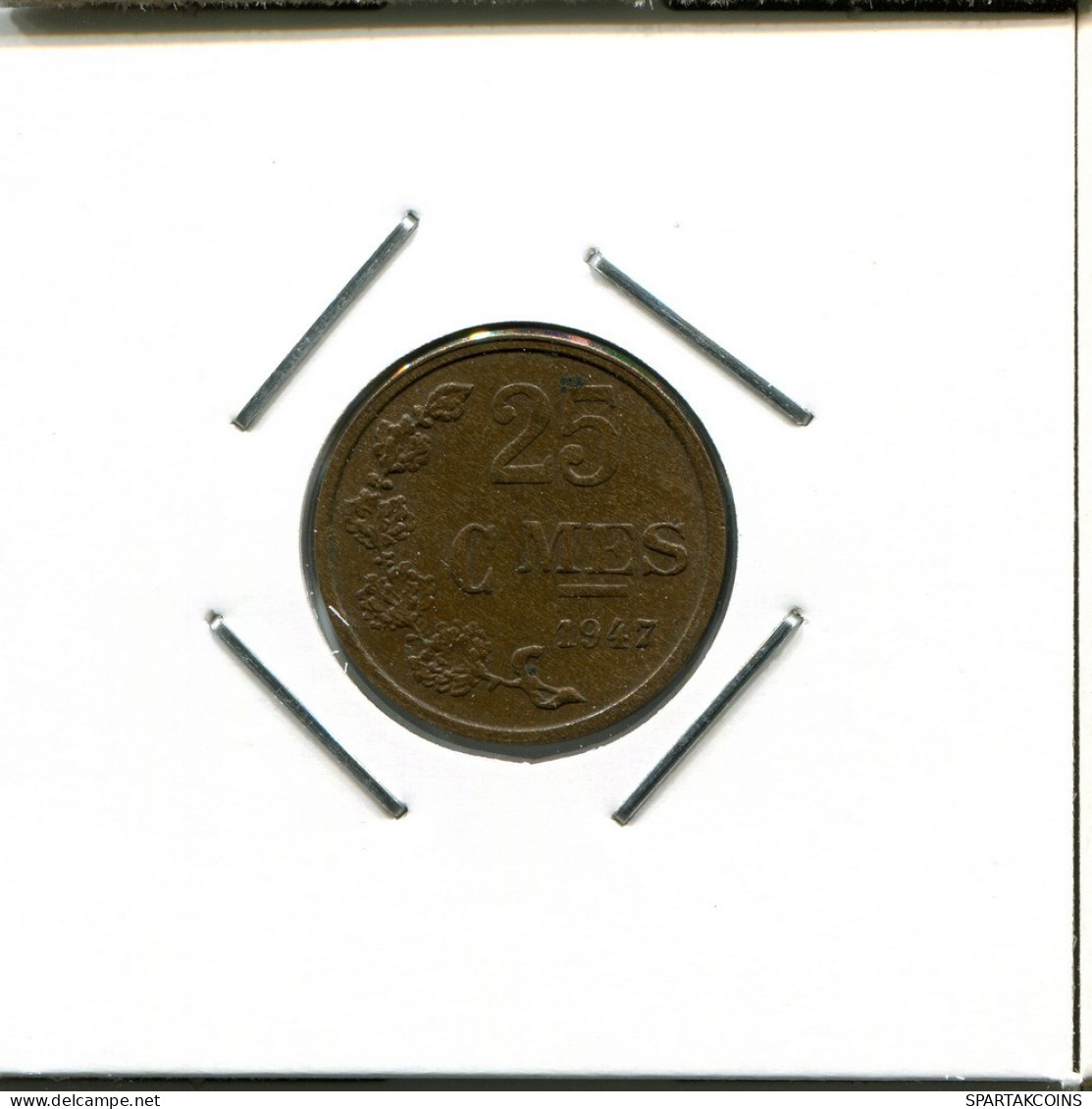 25 CENTIMES 1947 LUXEMBURG LUXEMBOURG Münze #AR679.D.A - Luxembourg