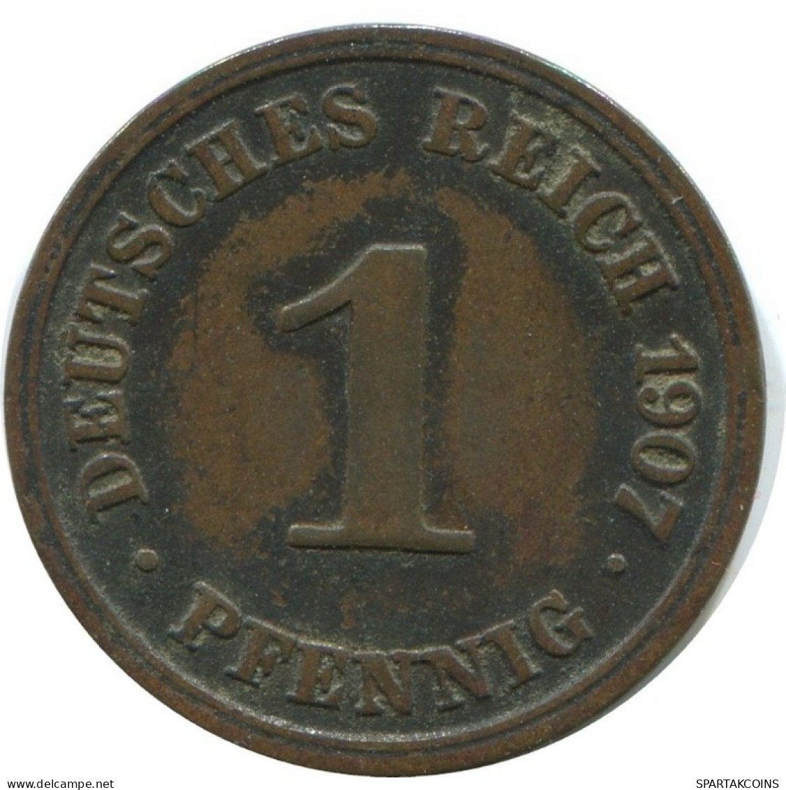 1 PFENNIG 1907 J ALLEMAGNE Pièce GERMANY #AE593.F.A - 1 Pfennig