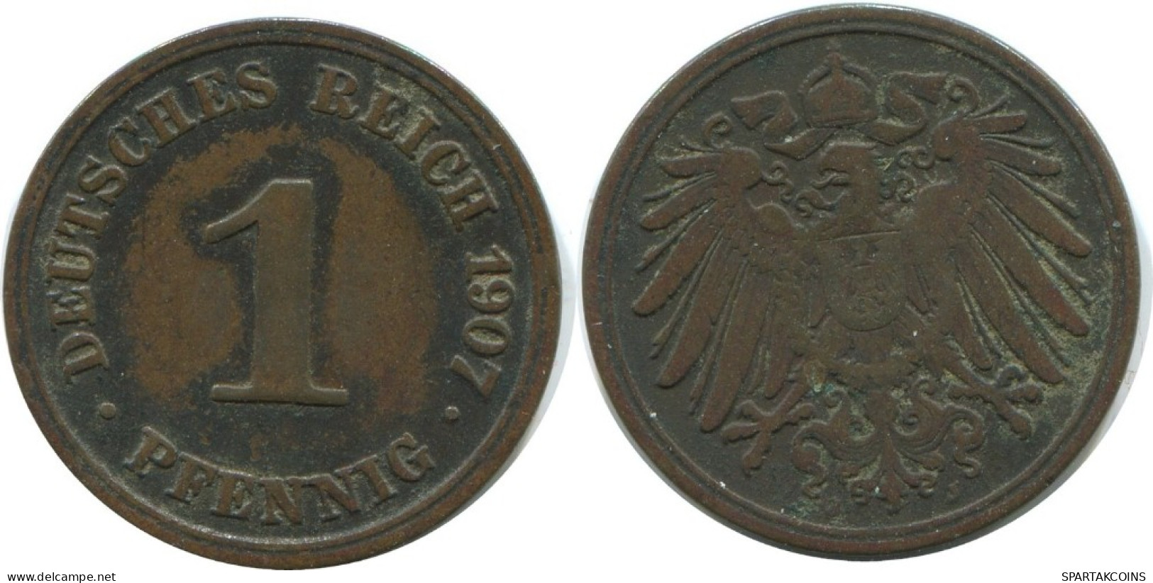 1 PFENNIG 1907 J ALLEMAGNE Pièce GERMANY #AE593.F.A - 1 Pfennig