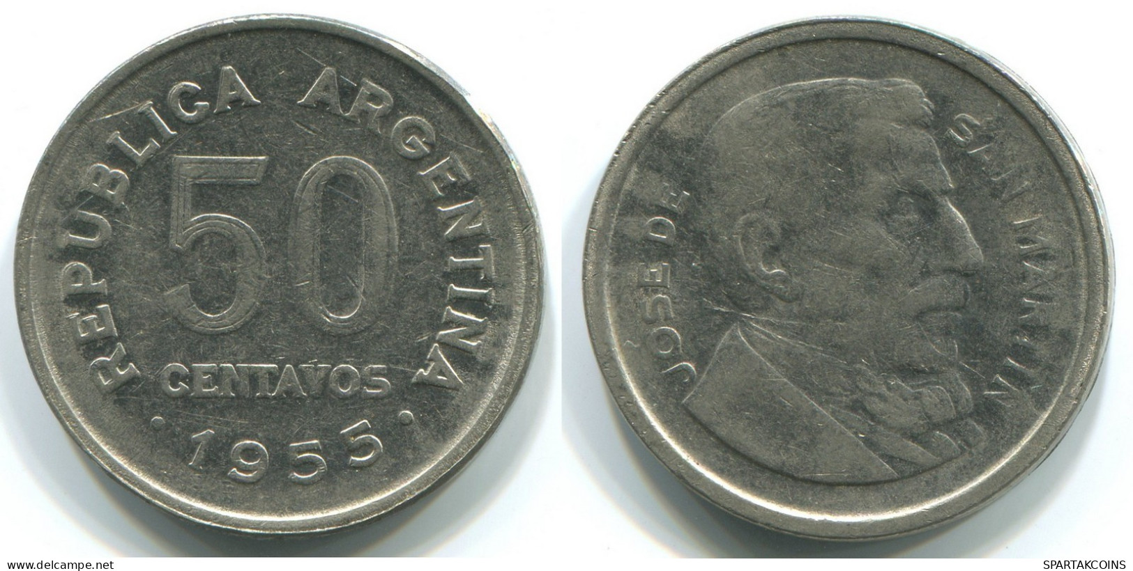 50 CENTAVOS 1955 ARGENTINIEN ARGENTINA Münze #WW1140.D.A - Argentine