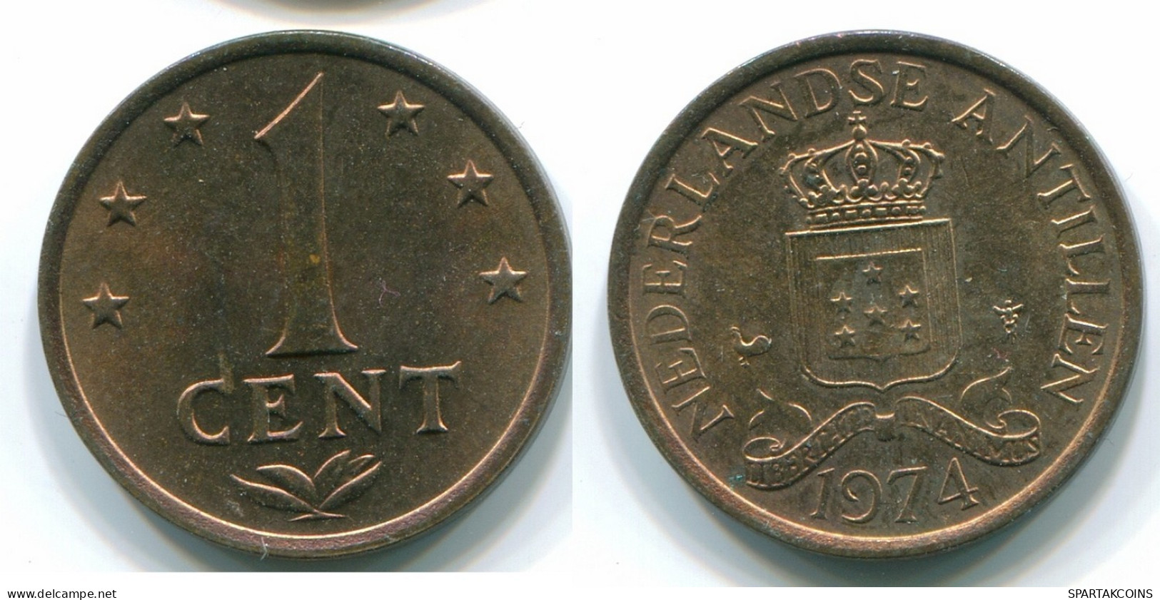 1 CENT 1974 NIEDERLÄNDISCHE ANTILLEN Bronze Koloniale Münze #S10670.D.A - Niederländische Antillen