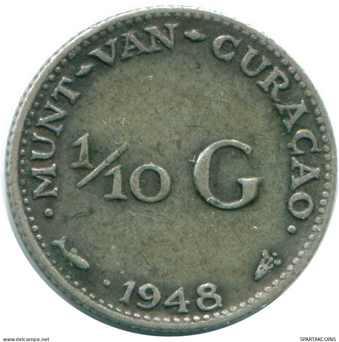 1/10 GULDEN 1948 CURACAO NIEDERLANDE SILBER Koloniale Münze #NL12022.3.D.A - Curaçao