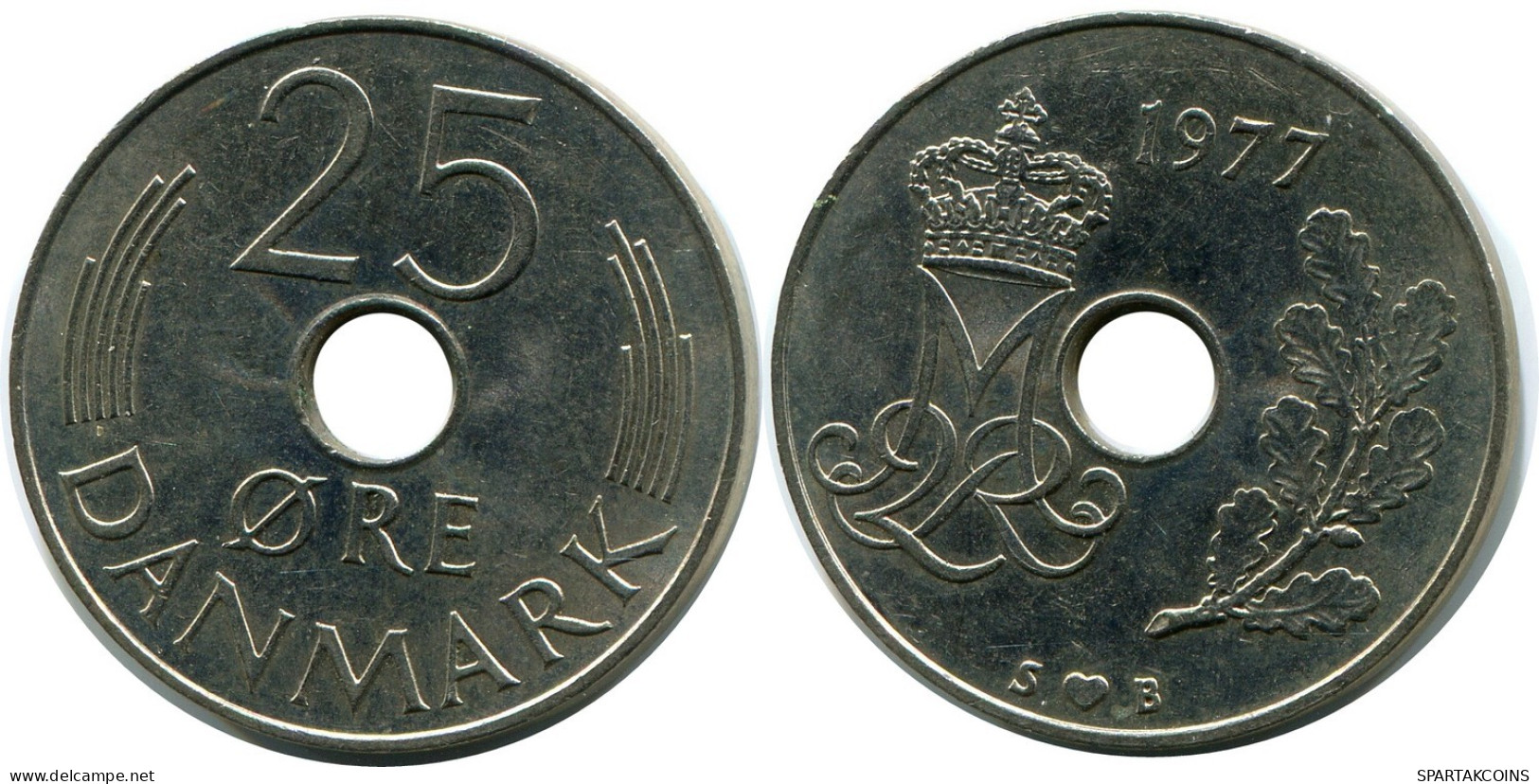 25 ORE 1977 DENMARK Coin #AZ378.U.A - Denmark