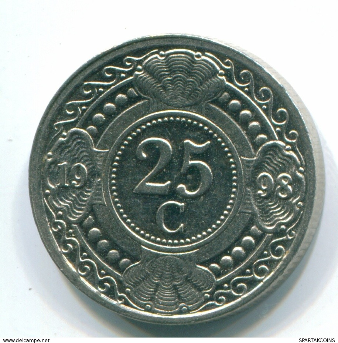 25 CENTS 1998 ANTILLES NÉERLANDAISES Nickel Colonial Pièce #S11303.F.A - Niederländische Antillen