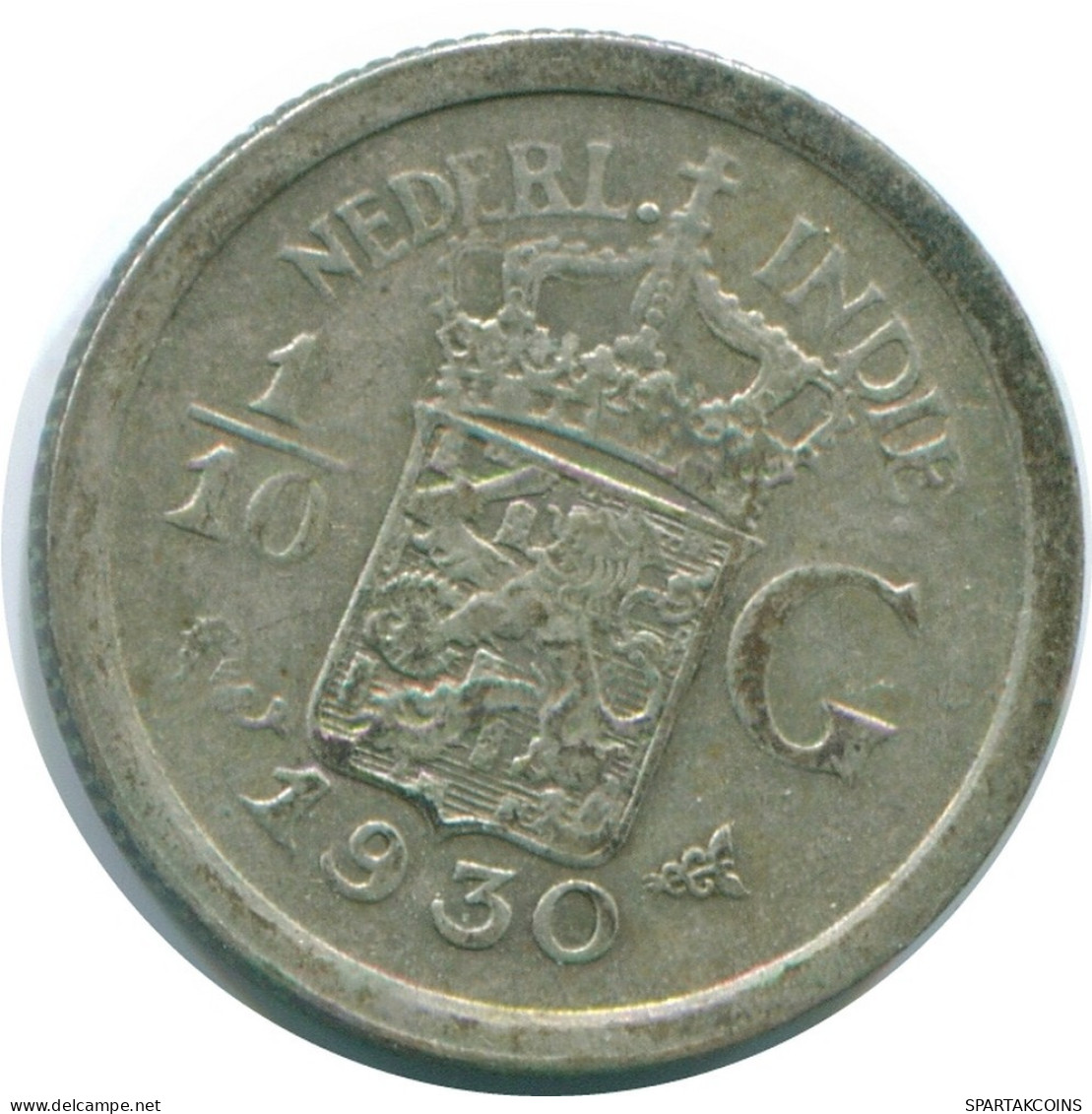 1/10 GULDEN 1930 INDES ORIENTALES NÉERLANDAISES ARGENT Colonial Pièce #NL13457.3.F.A - Niederländisch-Indien