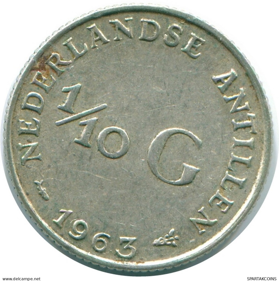 1/10 GULDEN 1963 ANTILLAS NEERLANDESAS PLATA Colonial Moneda #NL12559.3.E.A - Niederländische Antillen