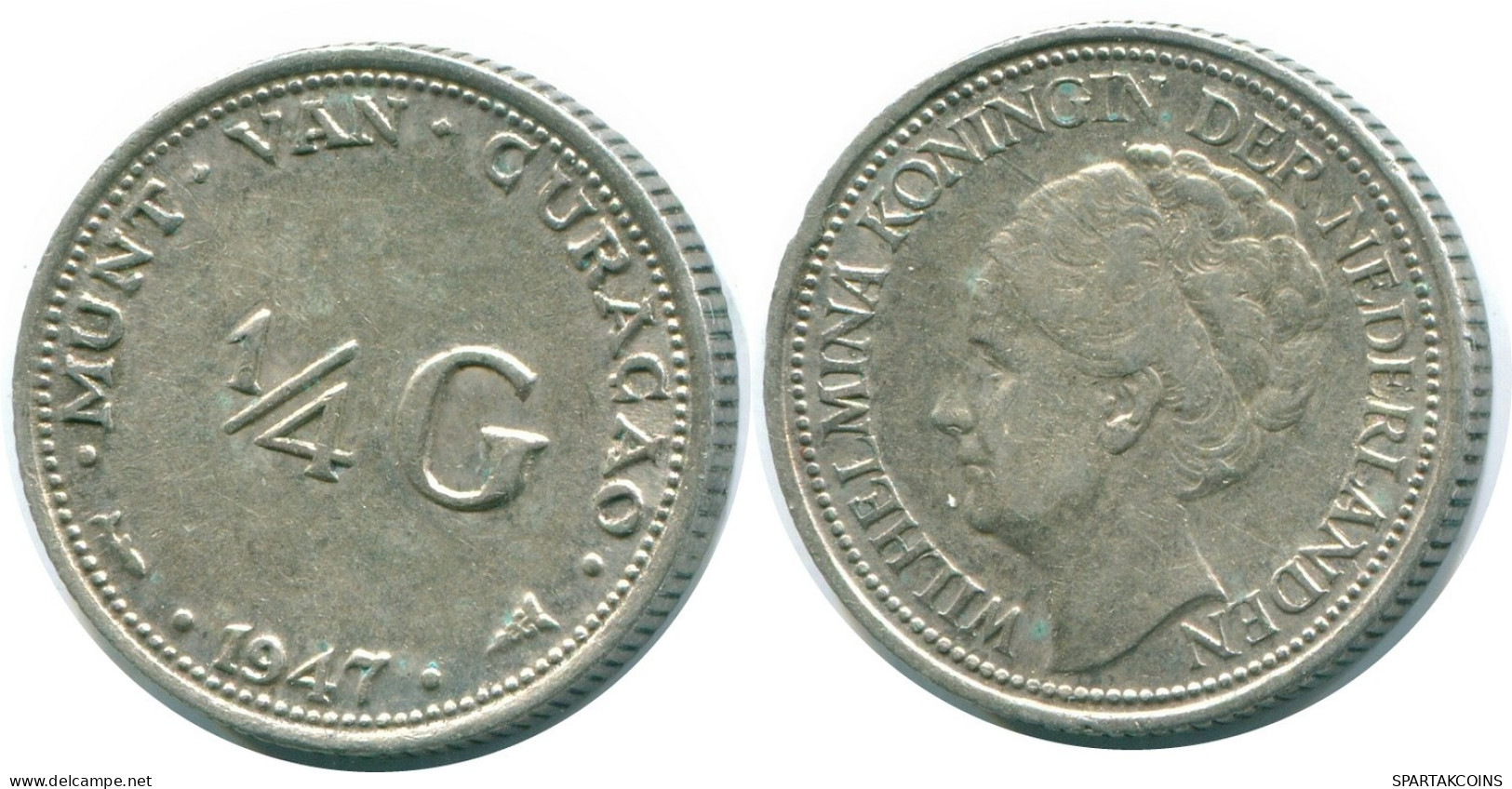 1/4 GULDEN 1947 CURACAO NIEDERLANDE SILBER Koloniale Münze #NL10767.4.D.A - Curacao