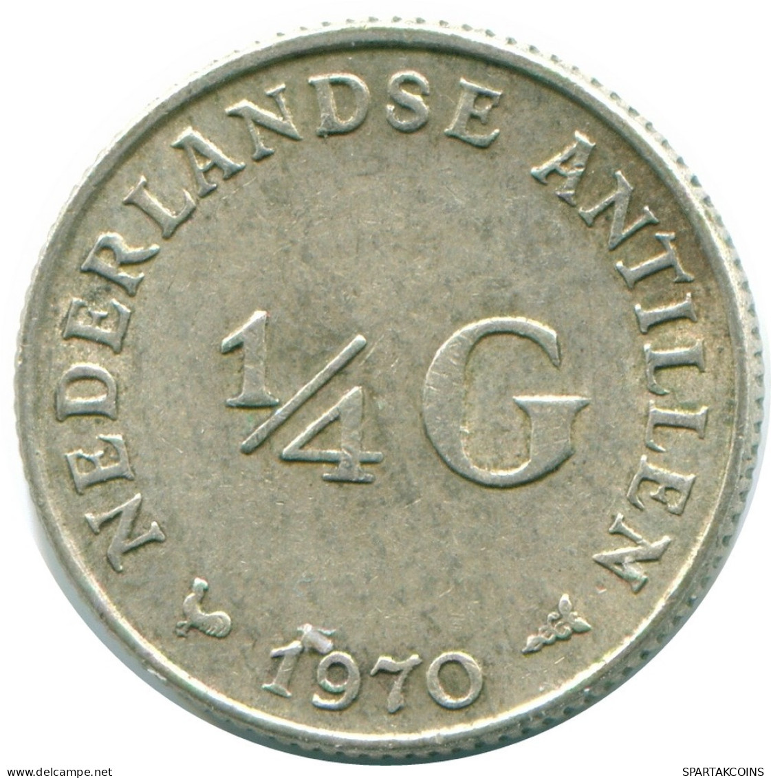 1/4 GULDEN 1970 ANTILLAS NEERLANDESAS PLATA Colonial Moneda #NL11686.4.E.A - Antilles Néerlandaises