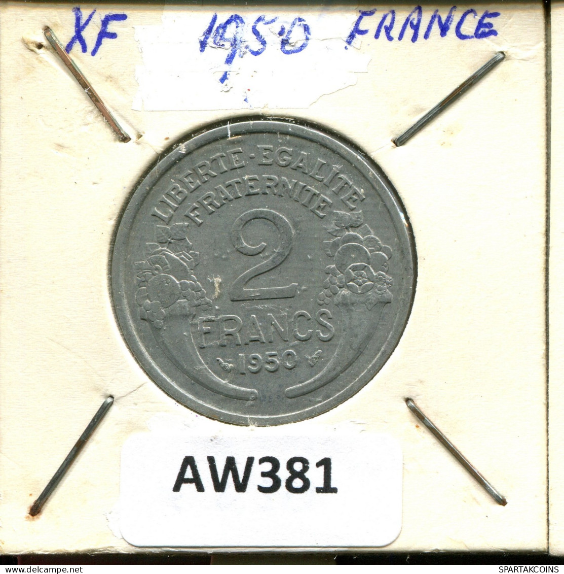 2 FRANCS 1950 FRANCIA FRANCE Moneda #AW381.E.A - 2 Francs