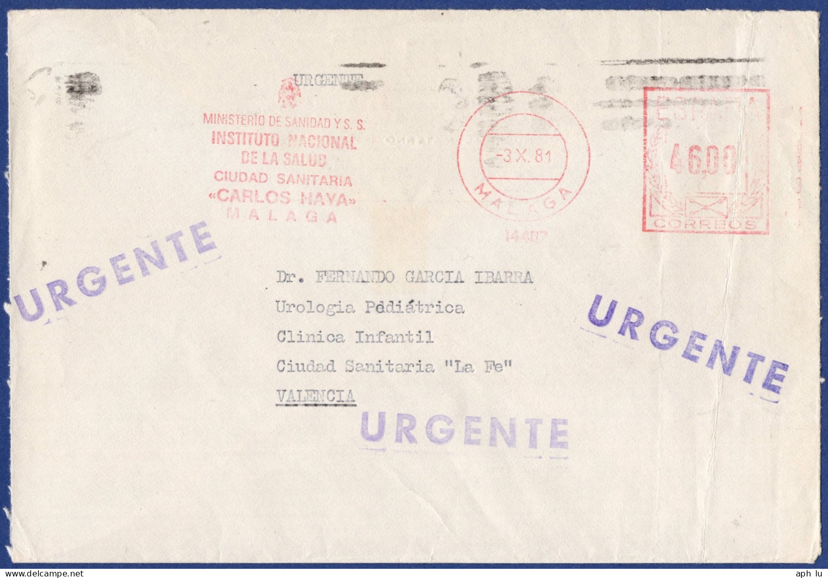 Bahnpost (Ambulant; R.P.O./T.P.O.) Madrid-Malaga (AD4226) - Storia Postale