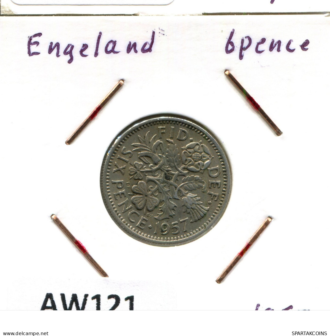 SIXPENCE 1957 UK GROßBRITANNIEN GREAT BRITAIN Münze #AW121.D.A - H. 6 Pence