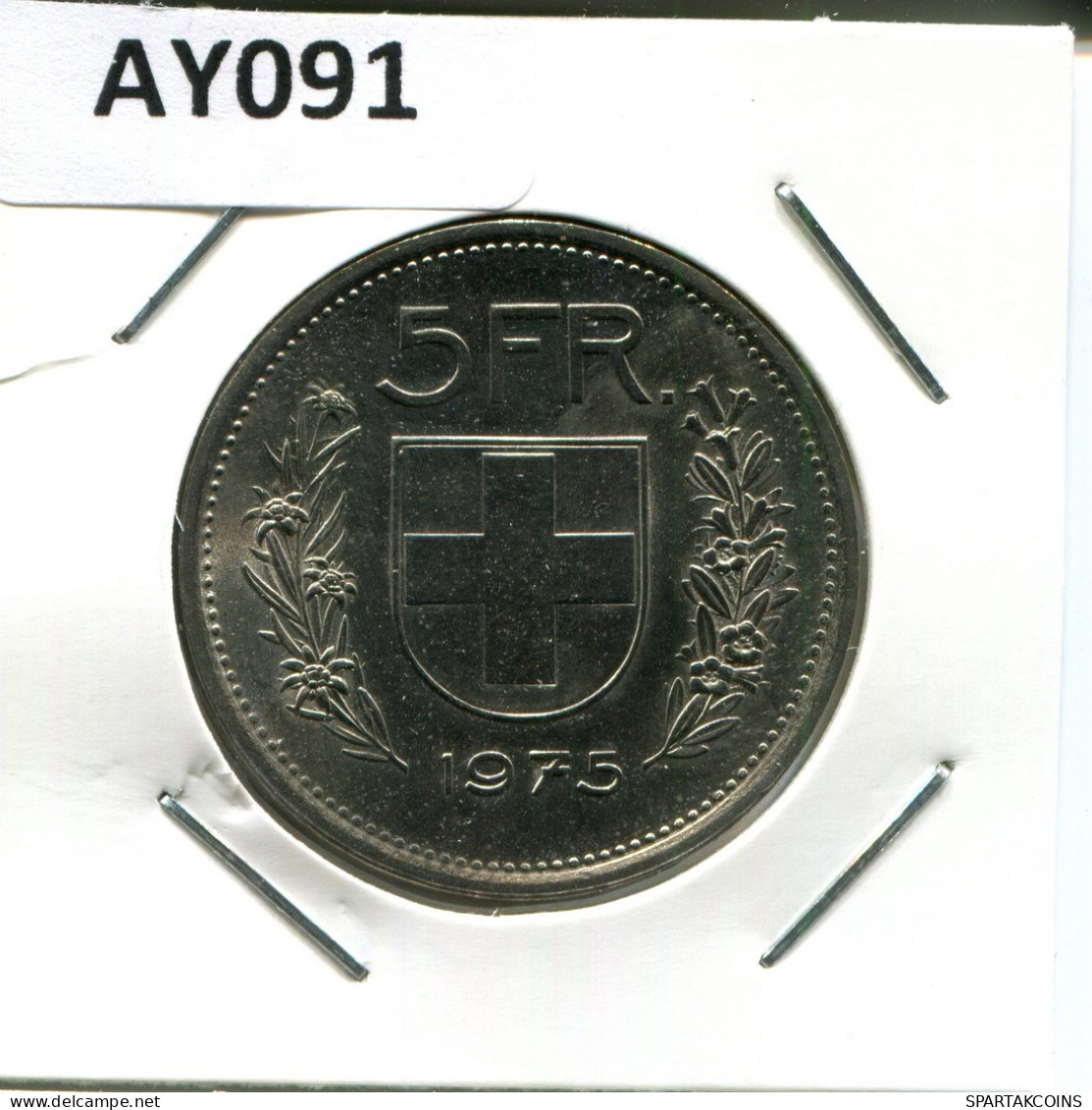 5 FRANCS 1975 SUISSE SWITZERLAND Pièce #AY091.3.F.A - Other & Unclassified